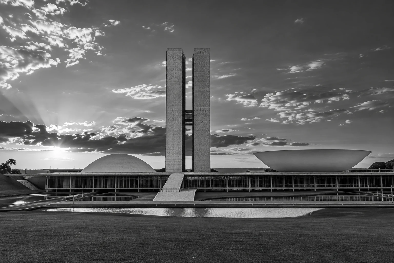 Arquitetura de Brasília em fotografia preto e branco